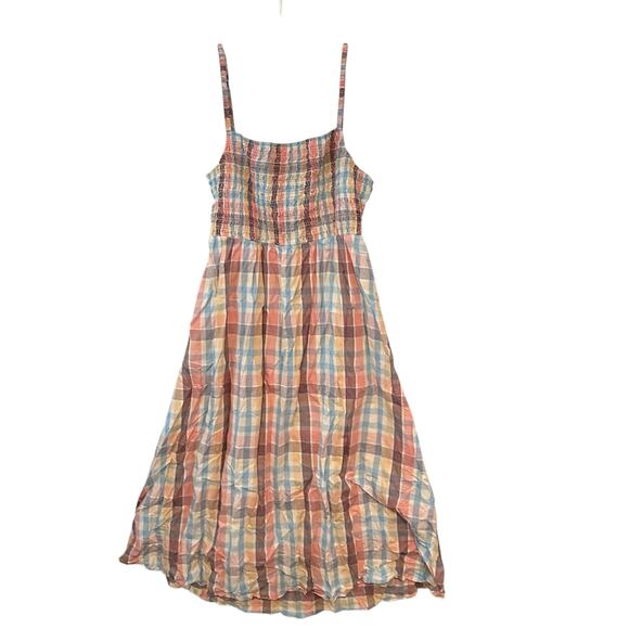 Old Navy Fit & Flare Cotton-Poplin Smocked Cutout Cami Midi Dress - Picture 1 of 15